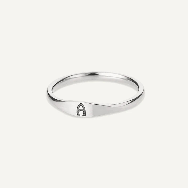 Bague Initiale Gravé Argent A