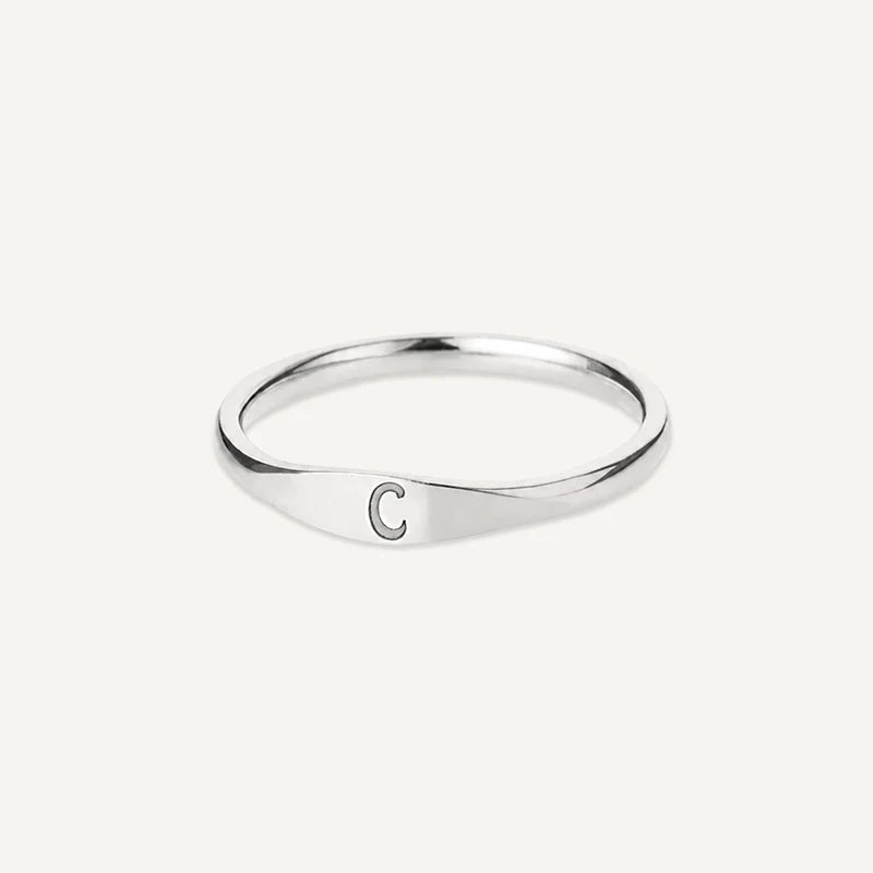 Bague Initiale Gravé Argent C