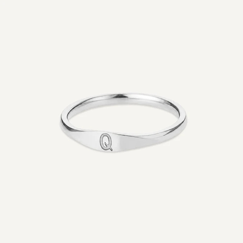 Bague Initiale Gravé Argent Q