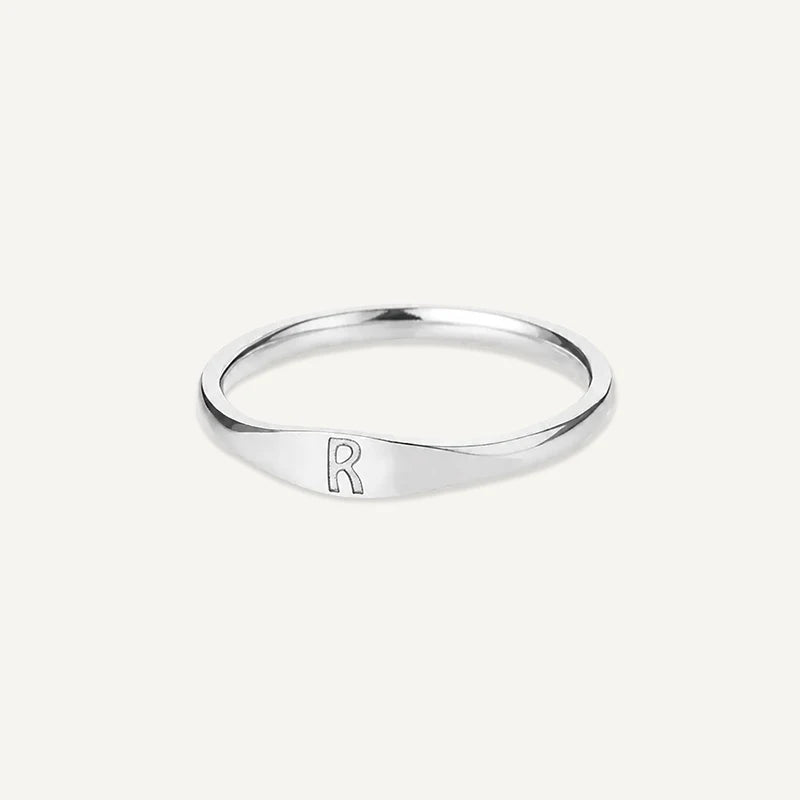 Bague Initiale Gravé Argent R