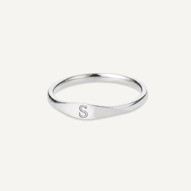 Bague Initiale Gravé Argent S