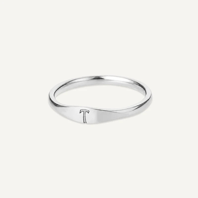 Bague Initiale Gravé Argent T