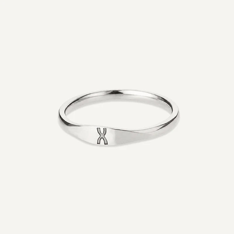 Bague Initiale Gravé Argent X
