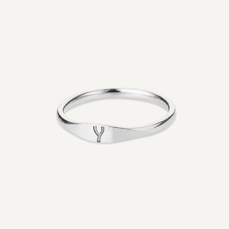 Bague Initiale Gravé Argent Y