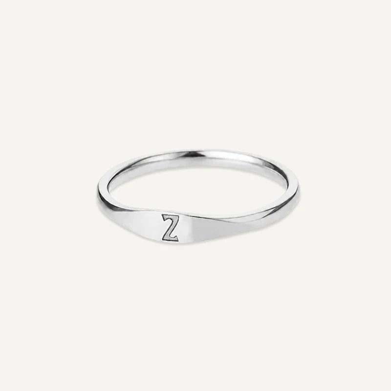 Bague Initiale Gravé Argent Z