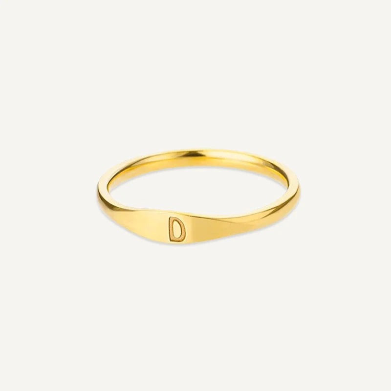 Bague Initiale Gravé Or D