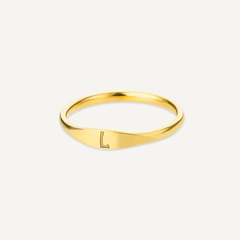 Bague Initiale Gravé Or L