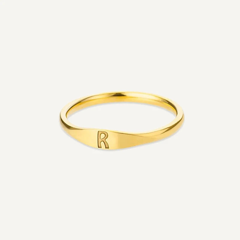 Bague Initiale Gravé Or R