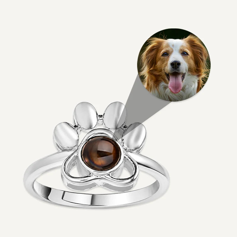 Bague Photo Projection Patte de Chien
