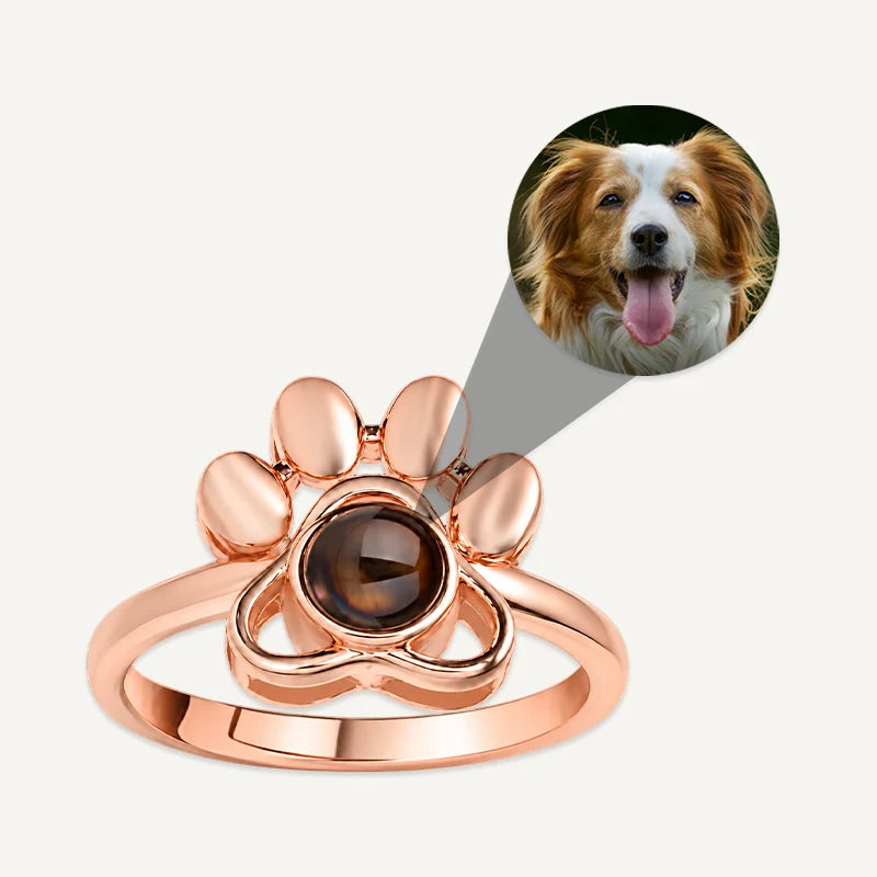 Bague Photo Projection Patte de Chien