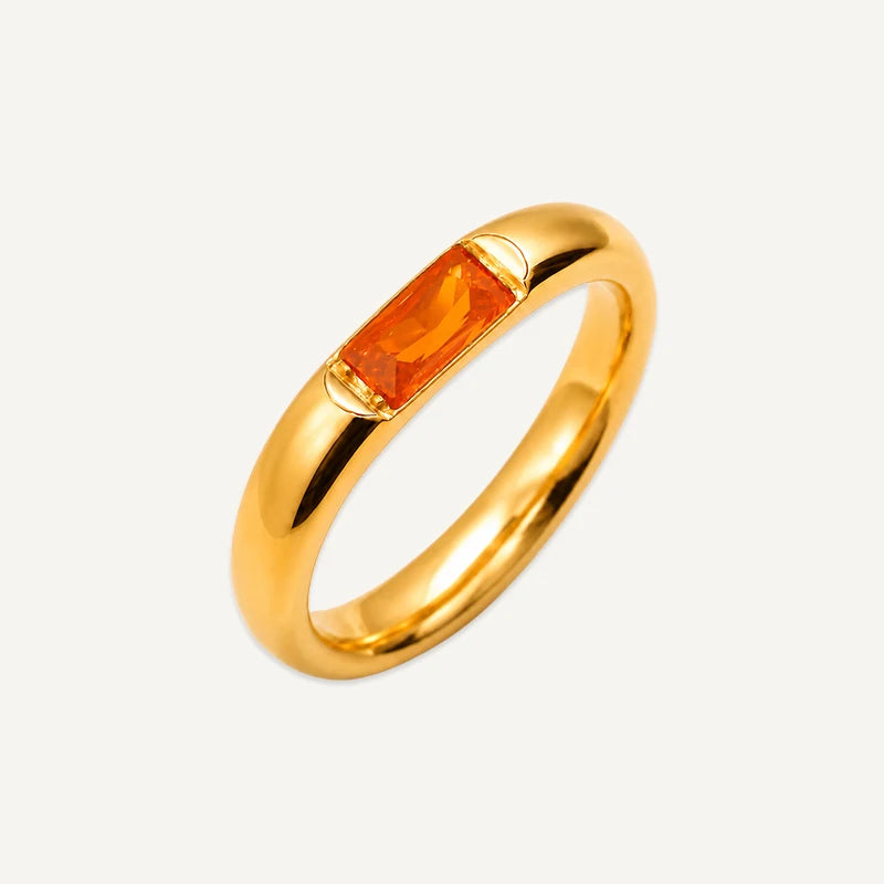 Bague Pierre de Naissance Rectangle Or Juillet