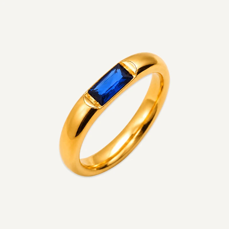 Bague Pierre de Naissance Rectangle Or Septembre