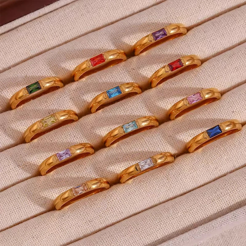 Bague Pierre de Naissance Rectangle