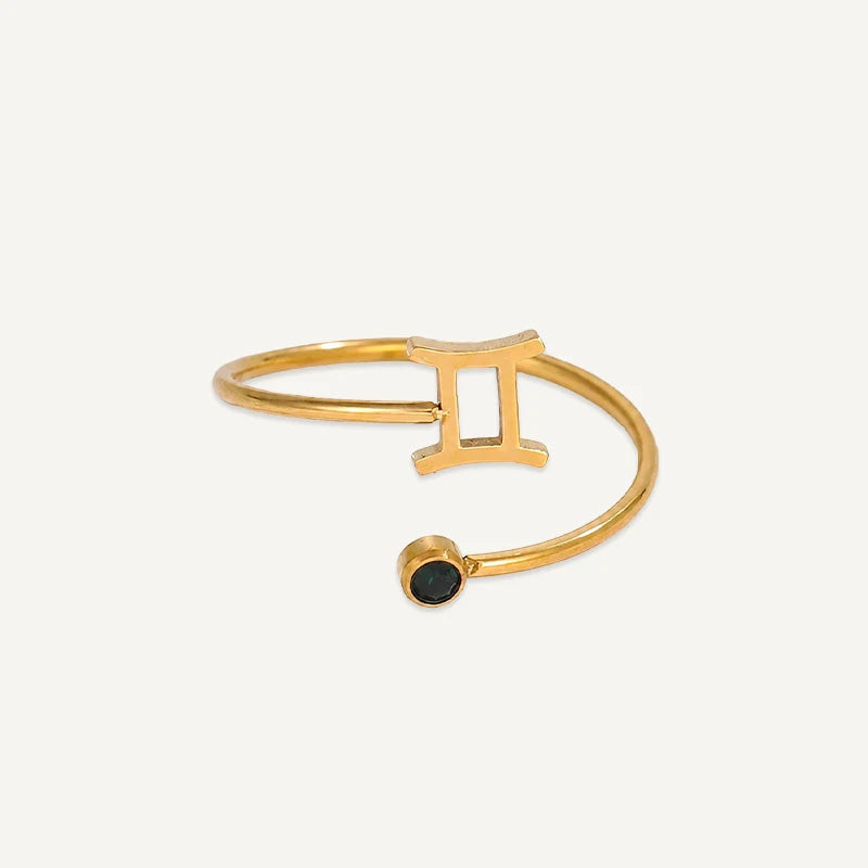 Bague Signe Astrologique avec Pierre de Naissance Gémeaux