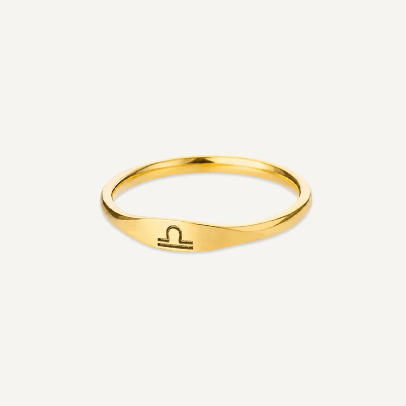Bague Signe Astrologique Gravé Balance