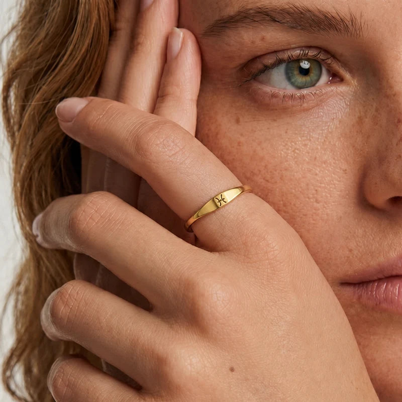 Bague Signe Astrologique Gravé Femme