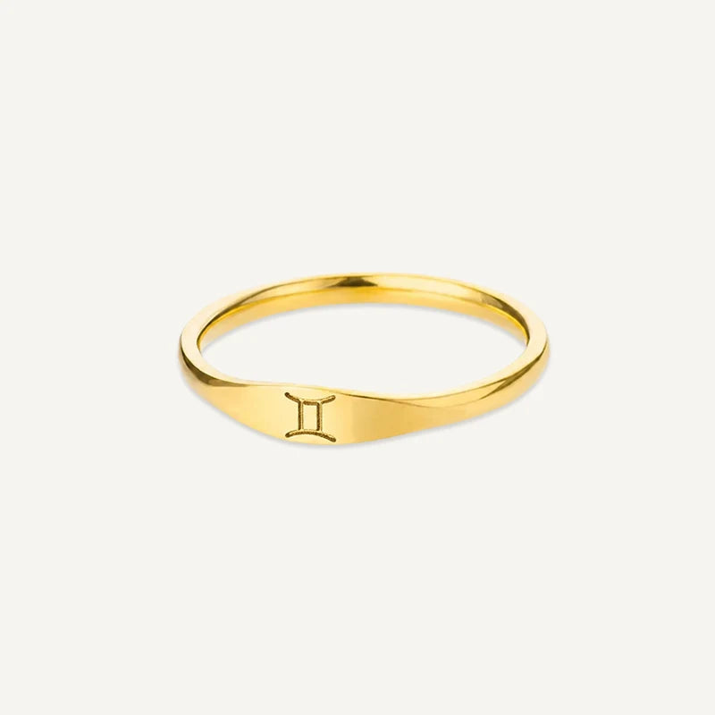 Bague Signe Astrologique Gravé Gémeaux