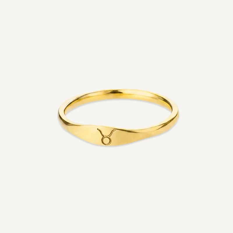 Bague Signe Astrologique Gravé Taureau
