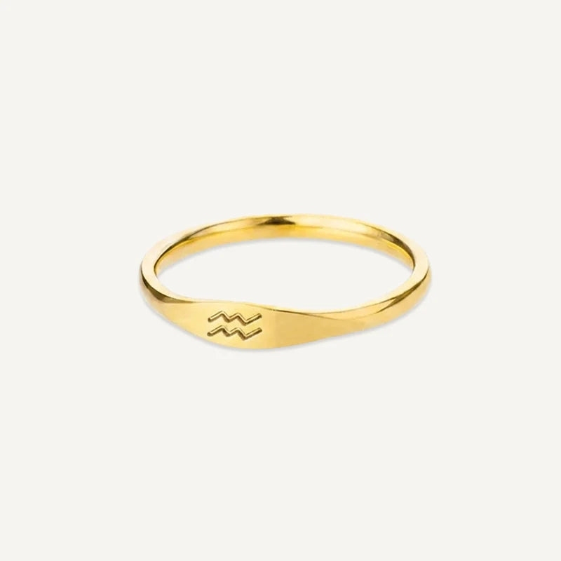 Bague Signe Astrologique Gravé Verseau