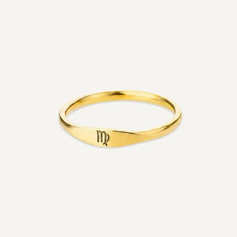 Bague Signe Astrologique Gravé Vierge