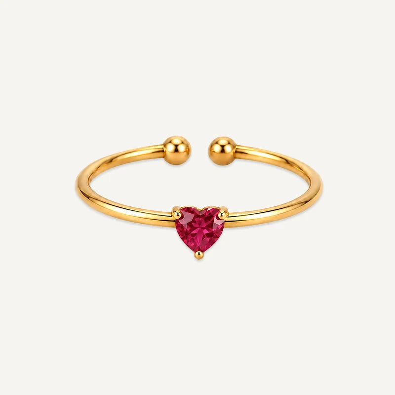 Bagues Cœur Pierre de Naissance Juillet