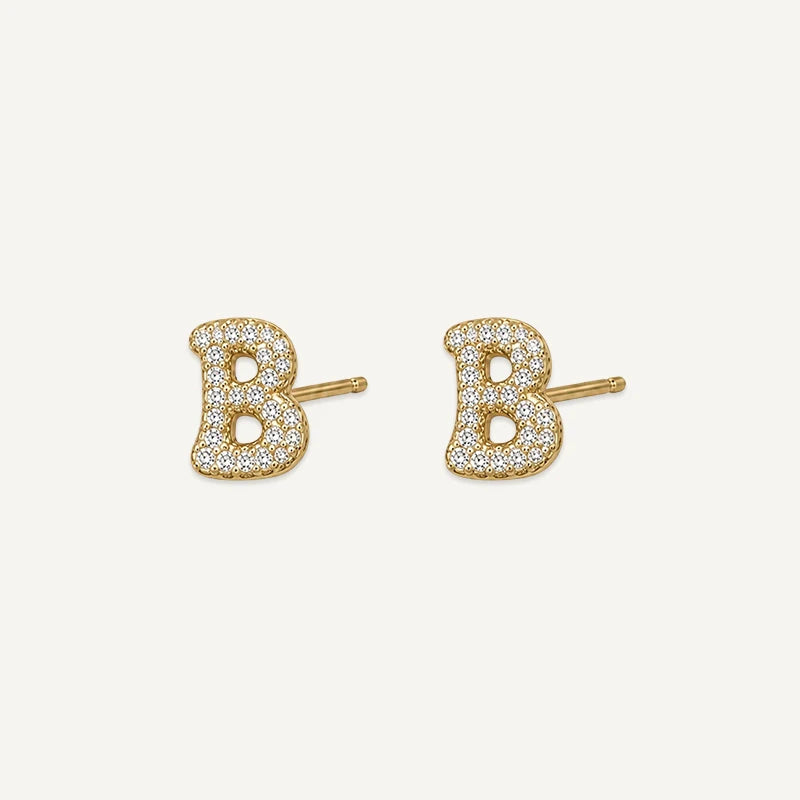 Boucles d'Oreilles Initiale Strass B