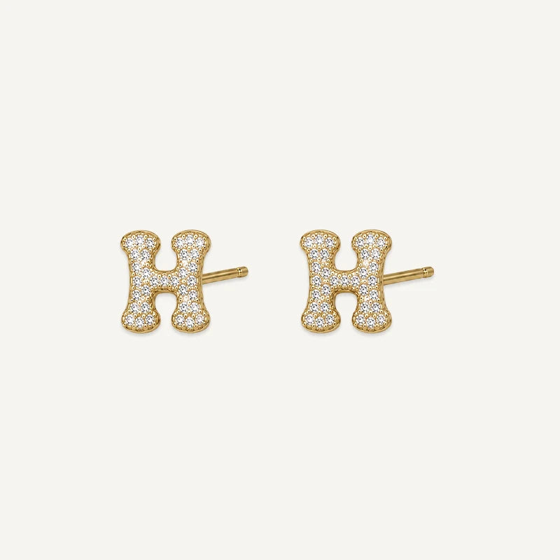 Boucles d'Oreilles Initiale Strass H