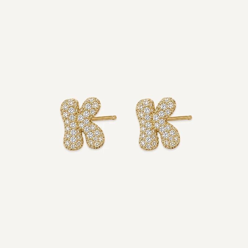 Boucles d'Oreilles Initiale Strass K