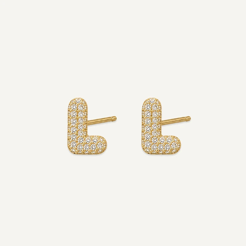 Boucles d'Oreilles Initiale Strass L
