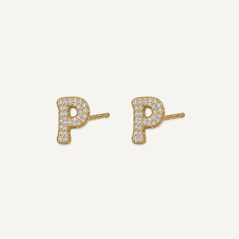 Boucles d'Oreilles Initiale Strass P