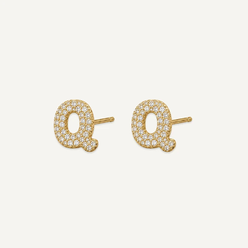 Boucles d'Oreilles Initiale Strass Q