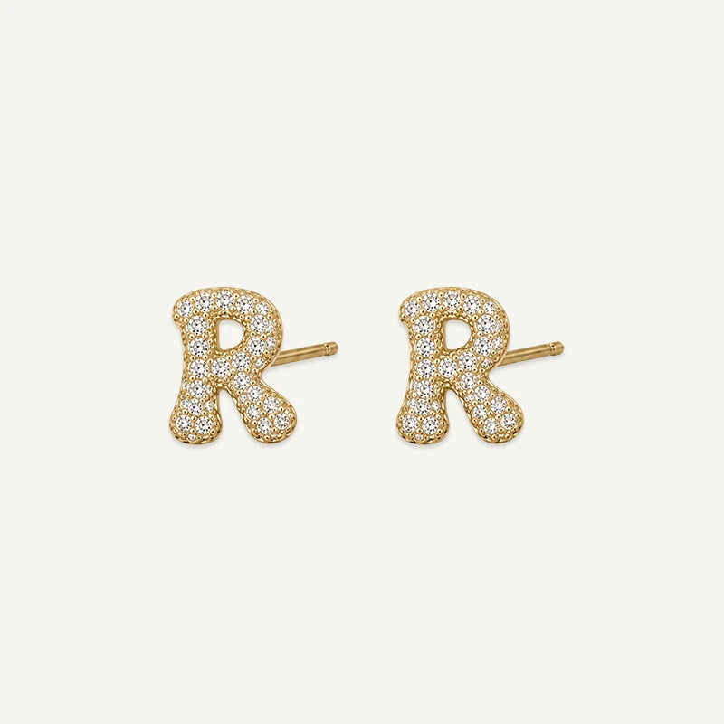 Boucles d'Oreilles Initiale Strass R