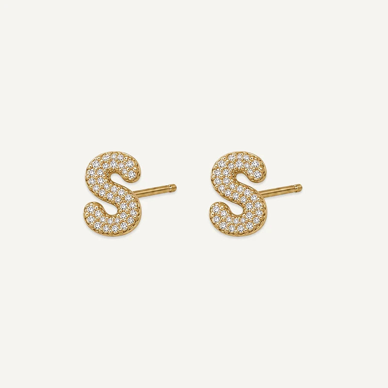 Boucles d'Oreilles Initiale Strass S