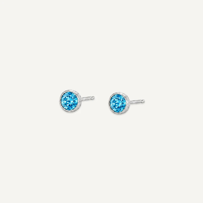Boucles d’Oreilles Puces Pierre de Naissance Décembre