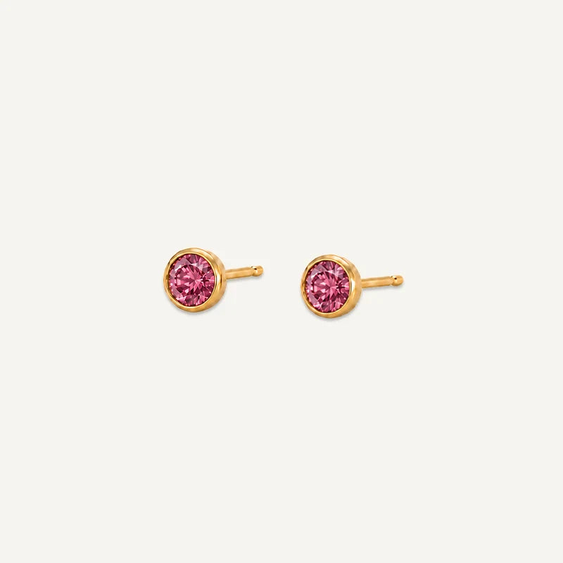 Boucles d’Oreilles Puces Pierre de Naissance Or Juillet
