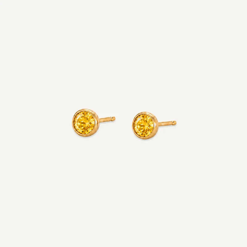 Boucles d’Oreilles Puces Pierre de Naissance Or Novembre