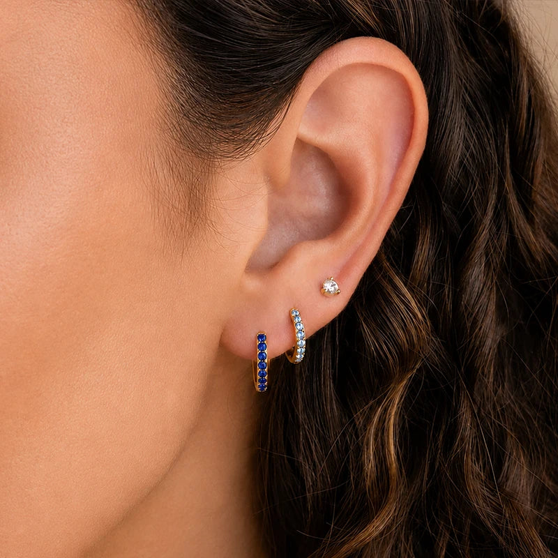 Boucles d'Oreilles Créoles Pierre de Naissance Femme