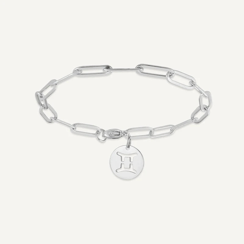 Bracelet chaîne Maillons Signe Astrologique Argent Gémeaux