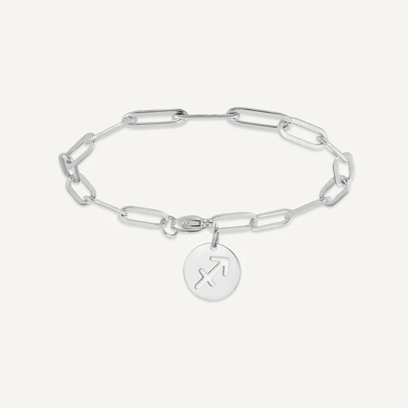 Bracelet chaîne Maillons Signe Astrologique Argent Sagittaire