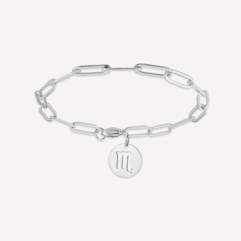 Bracelet chaîne Maillons Signe Astrologique Argent Scorpion
