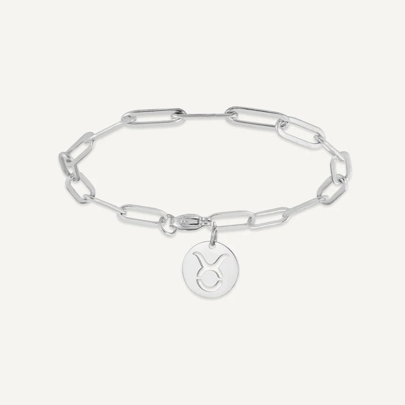 Bracelet chaîne Maillons Signe Astrologique Argent Taureau