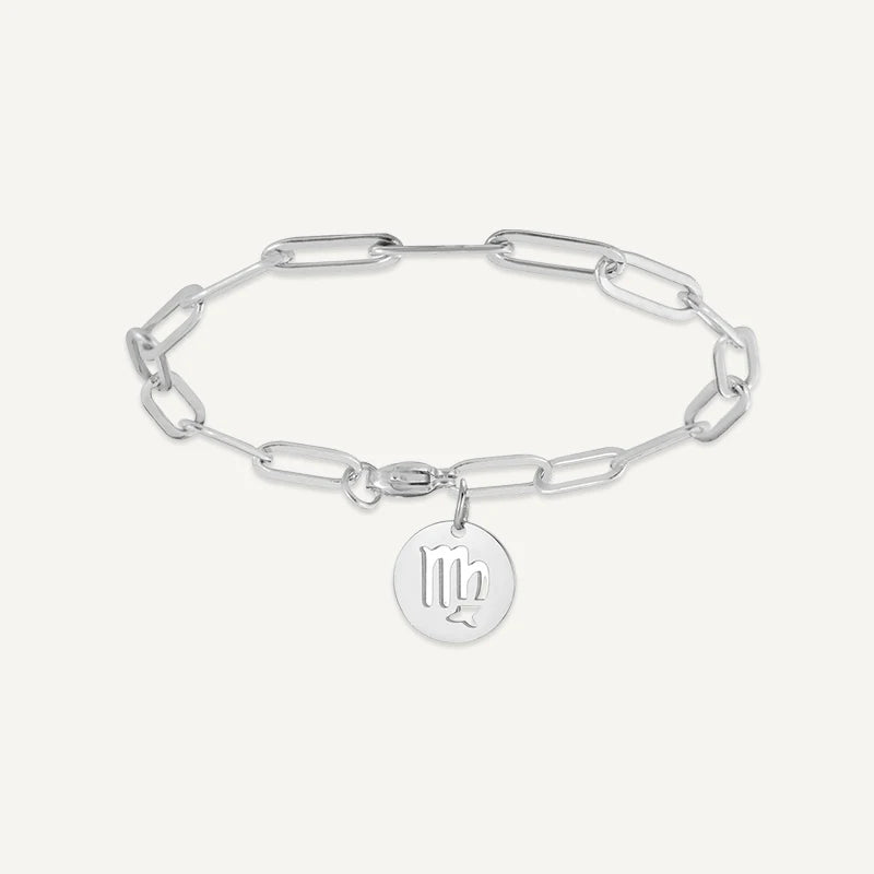 Bracelet chaîne Maillons Signe Astrologique Argent Vierge