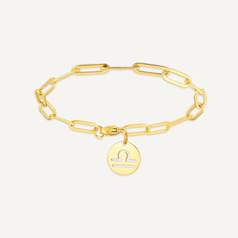 Bracelet chaîne Maillons Signe Astrologique Or Balance