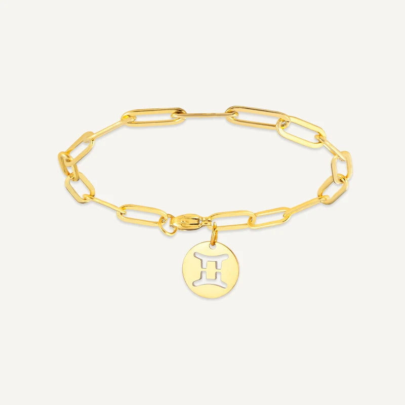 Bracelet chaîne Maillons Signe Astrologique Or Gémeaux