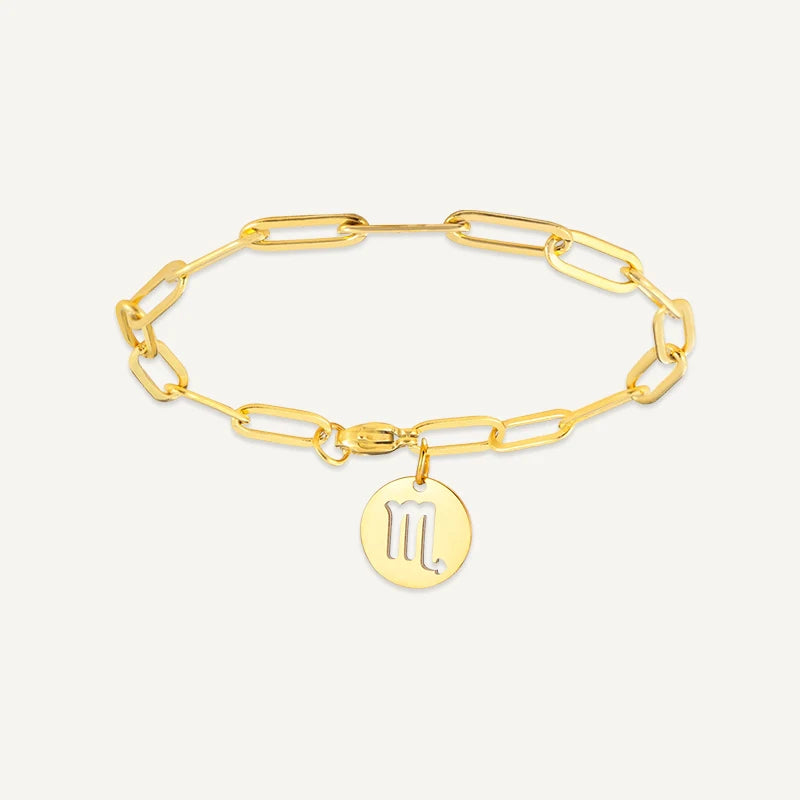 Bracelet chaîne Maillons Signe Astrologique Or Scorpion
