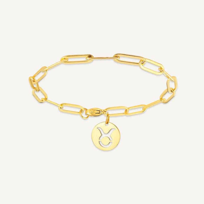 Bracelet chaîne Maillons Signe Astrologique Or Taureau