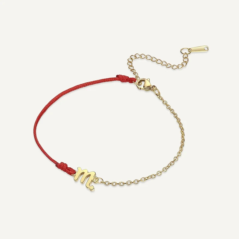 Bracelet Cordon Chaîne Signe Astrologique Or Scorpion