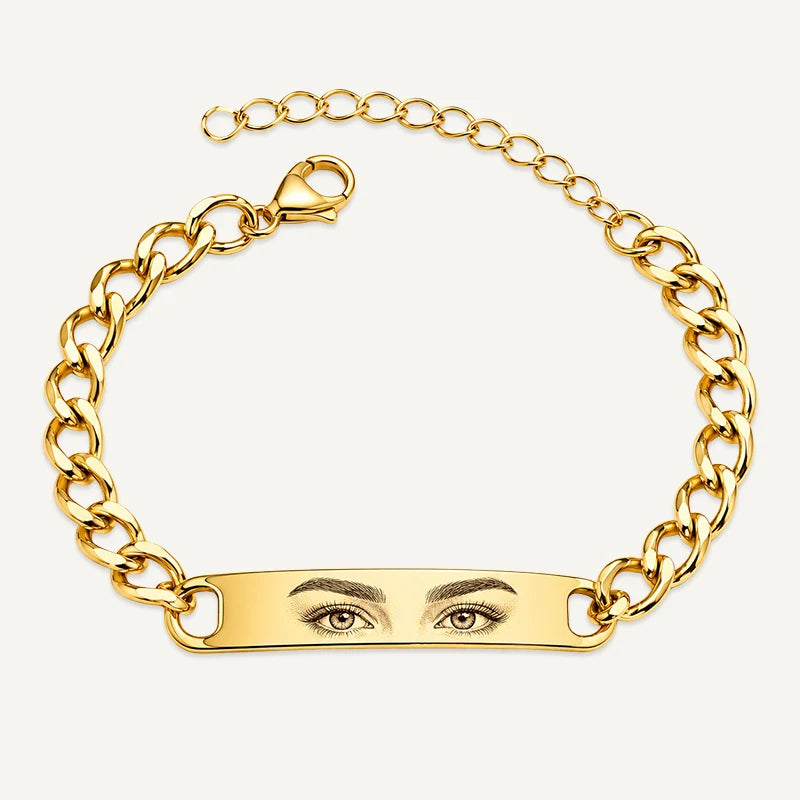 Bracelet Homme Photo Regard Or