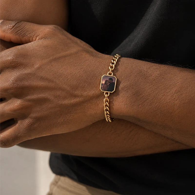 Bracelet Homme Photo Thermique Or Homme