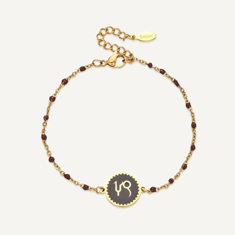 Bracelet Médaillon Coloré Signe Astrologique Capricorne